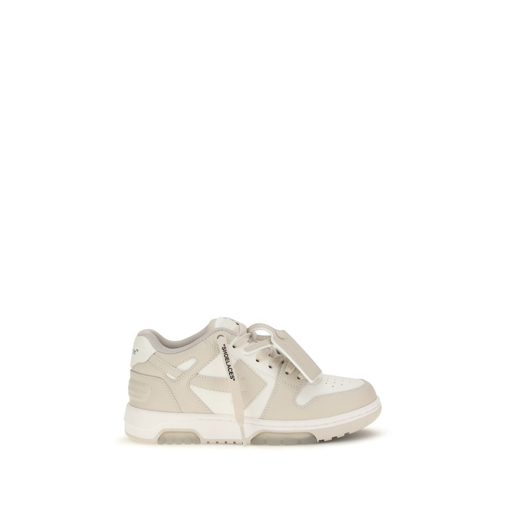 Off-White Beige Calf Leather Low Top Sneakers