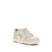 Off-White Beige Calf Leather Low Top Sneakers