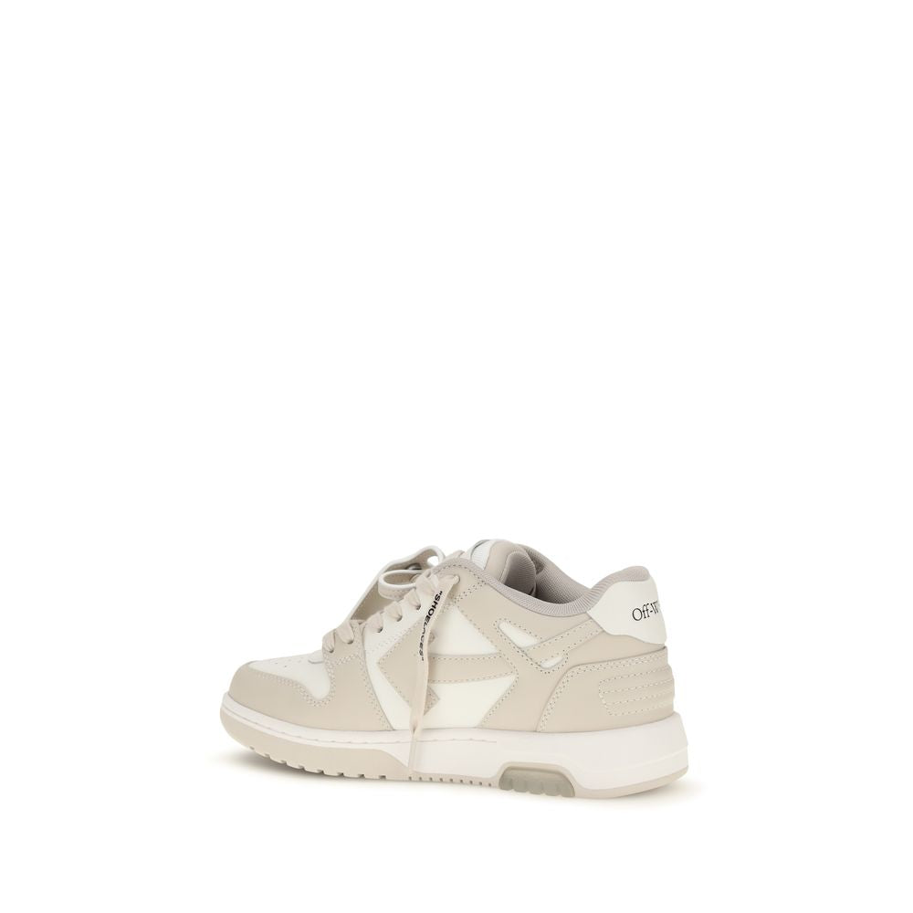 Off-White Beige Calf Leather Low Top Sneakers