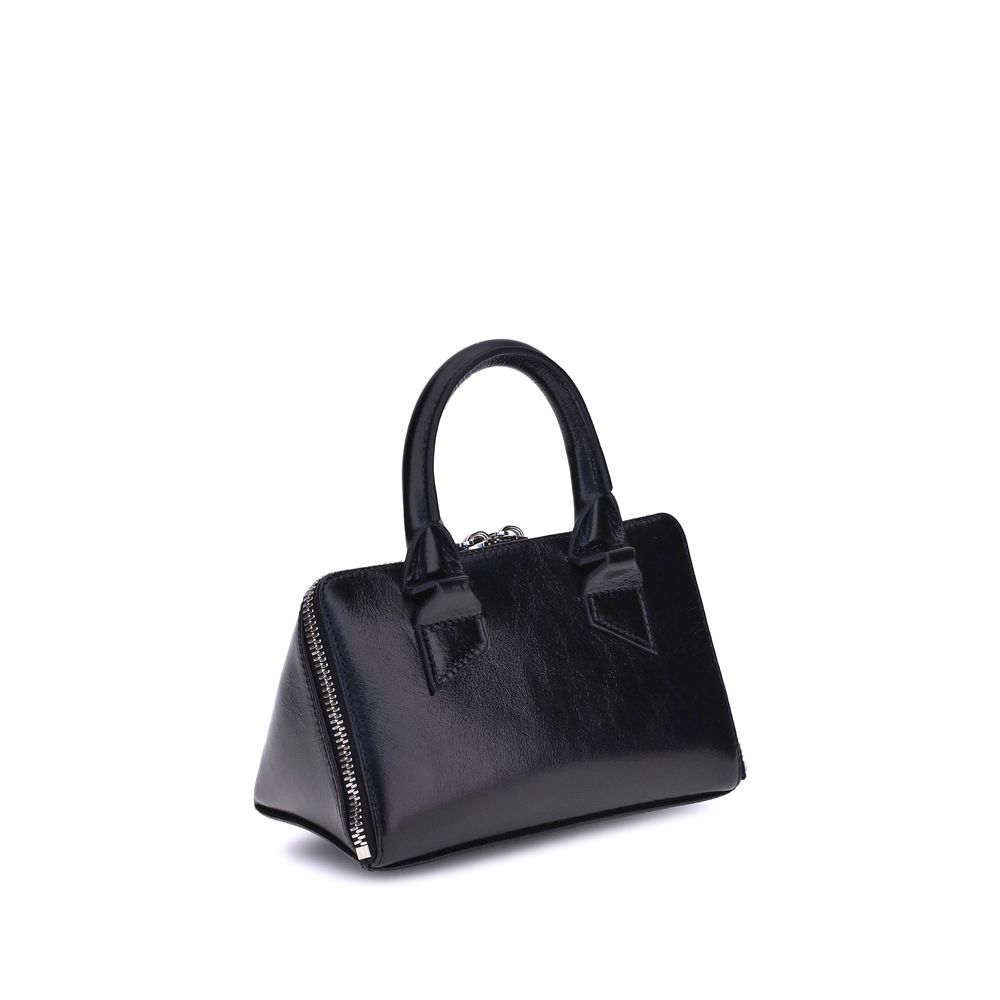 The Attico Black Calf Leather Shoulder Bag