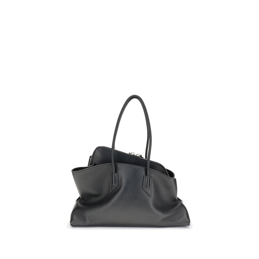 The Attico Black Calf Leather Shoulder Bag