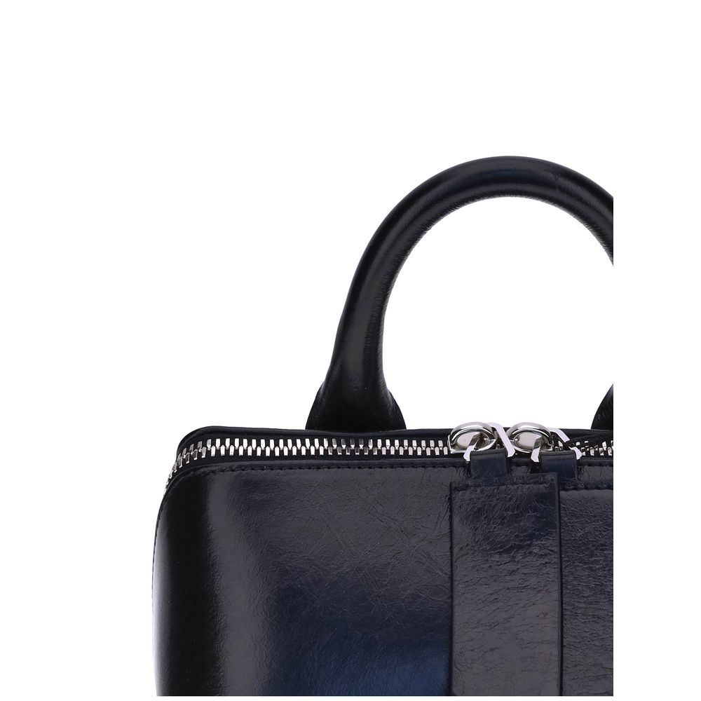 The Attico Black Calf Leather Shoulder Bag
