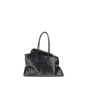 The Attico Black Calf Leather Medium Shoulder Bag