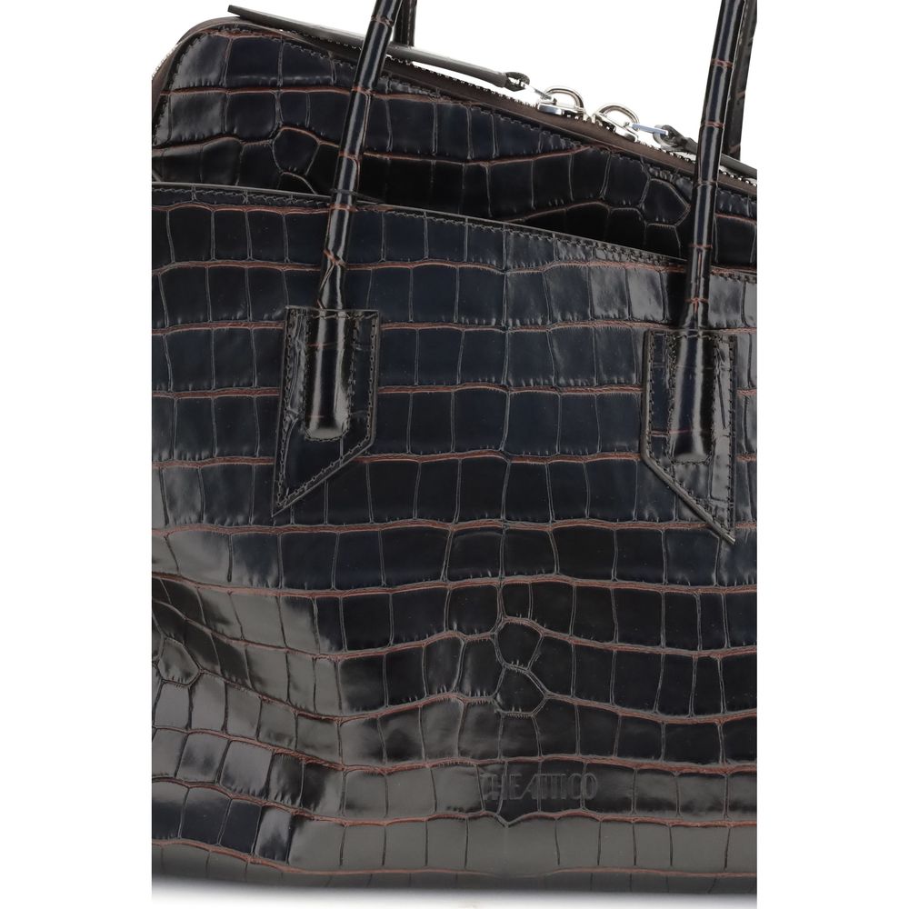 The Attico Black Calf Leather Medium Shoulder Bag