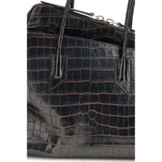 The Attico Black Calf Leather Medium Shoulder Bag