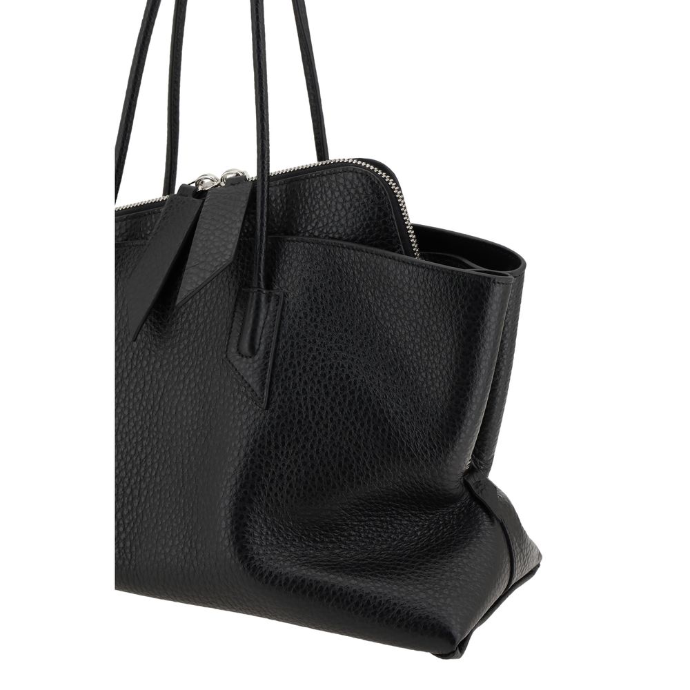 The Attico Black Calf Leather Shoulder Bag