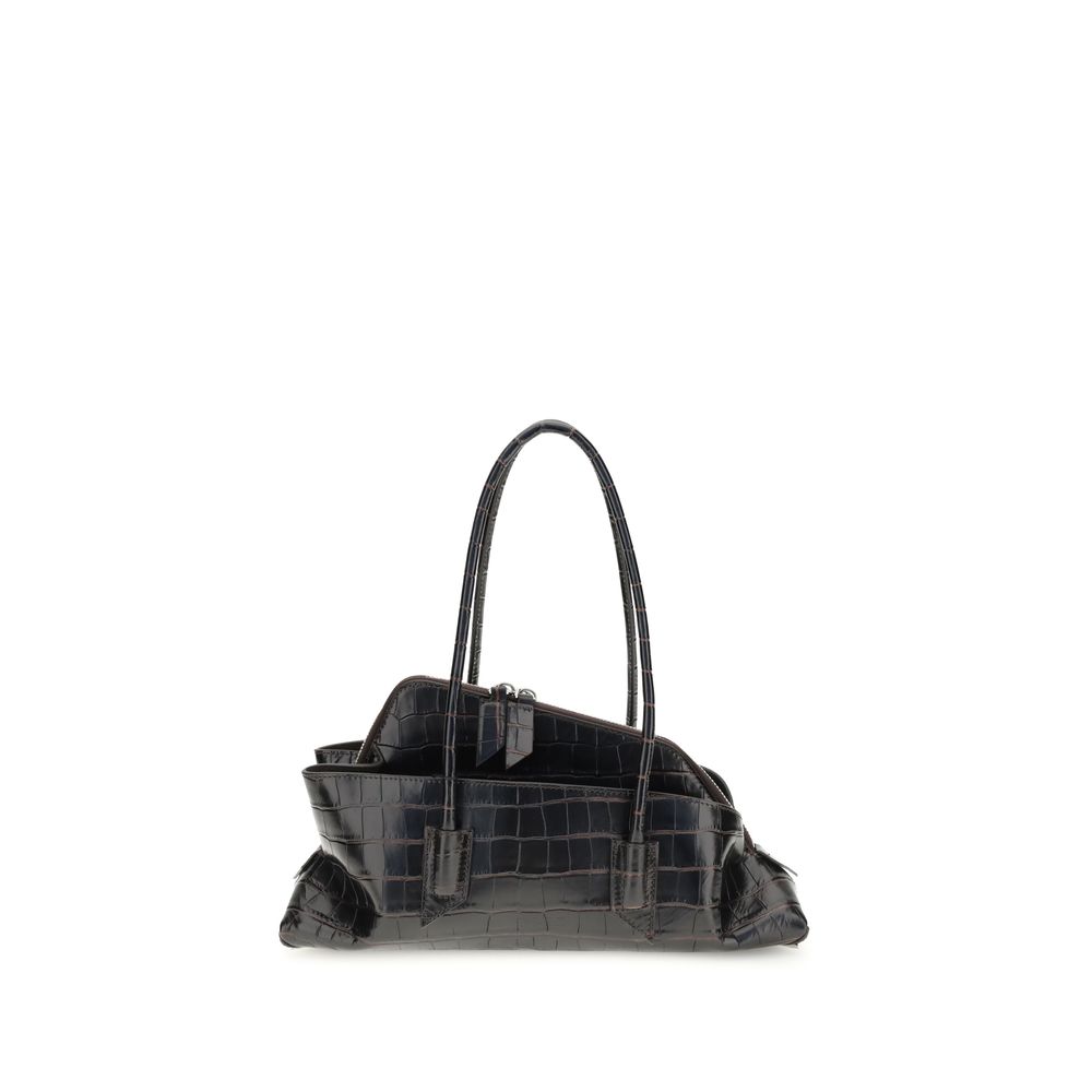The Attico Black Calf Leather Shoulder Bag