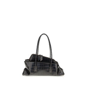 The Attico Black Calf Leather Shoulder Bag