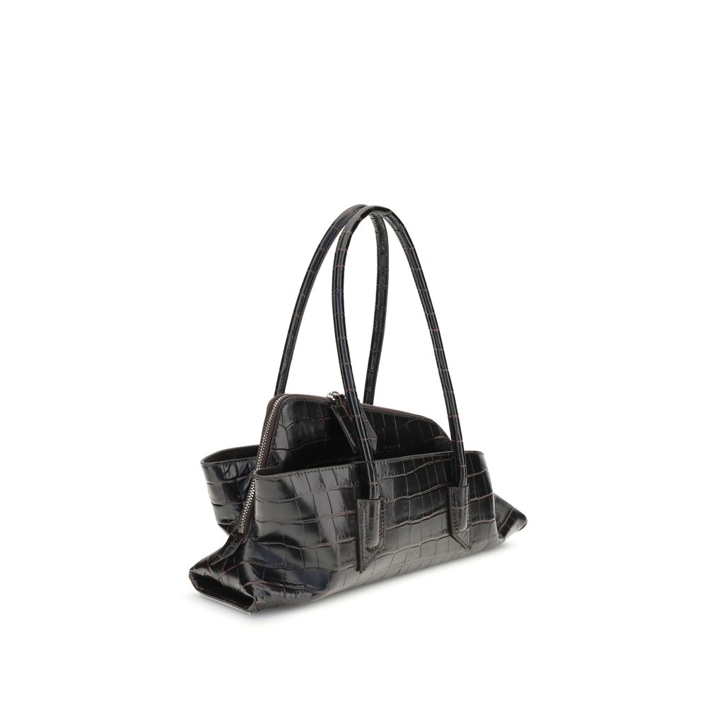 The Attico Black Calf Leather Shoulder Bag
