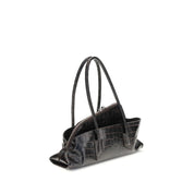 The Attico Black Calf Leather Shoulder Bag