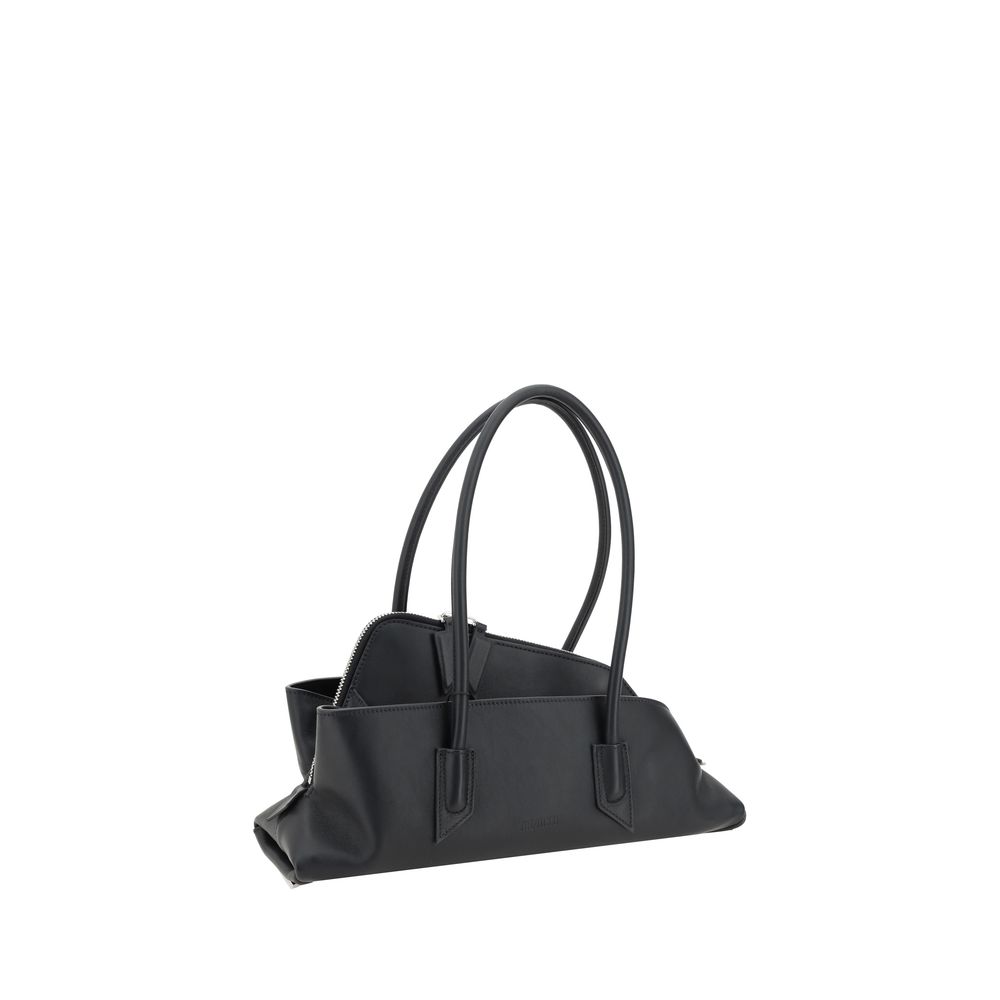 The Attico Black Calf Leather Shoulder Bag