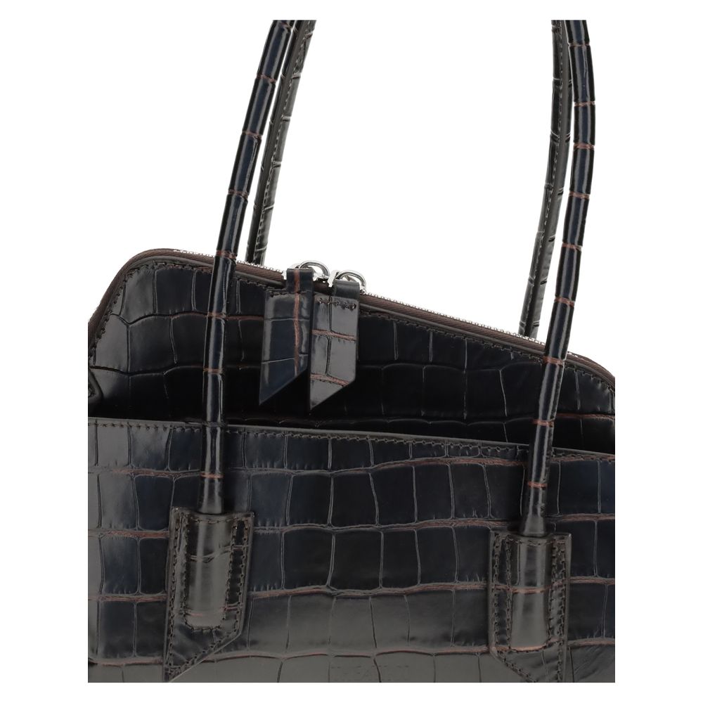 The Attico Black Calf Leather Shoulder Bag
