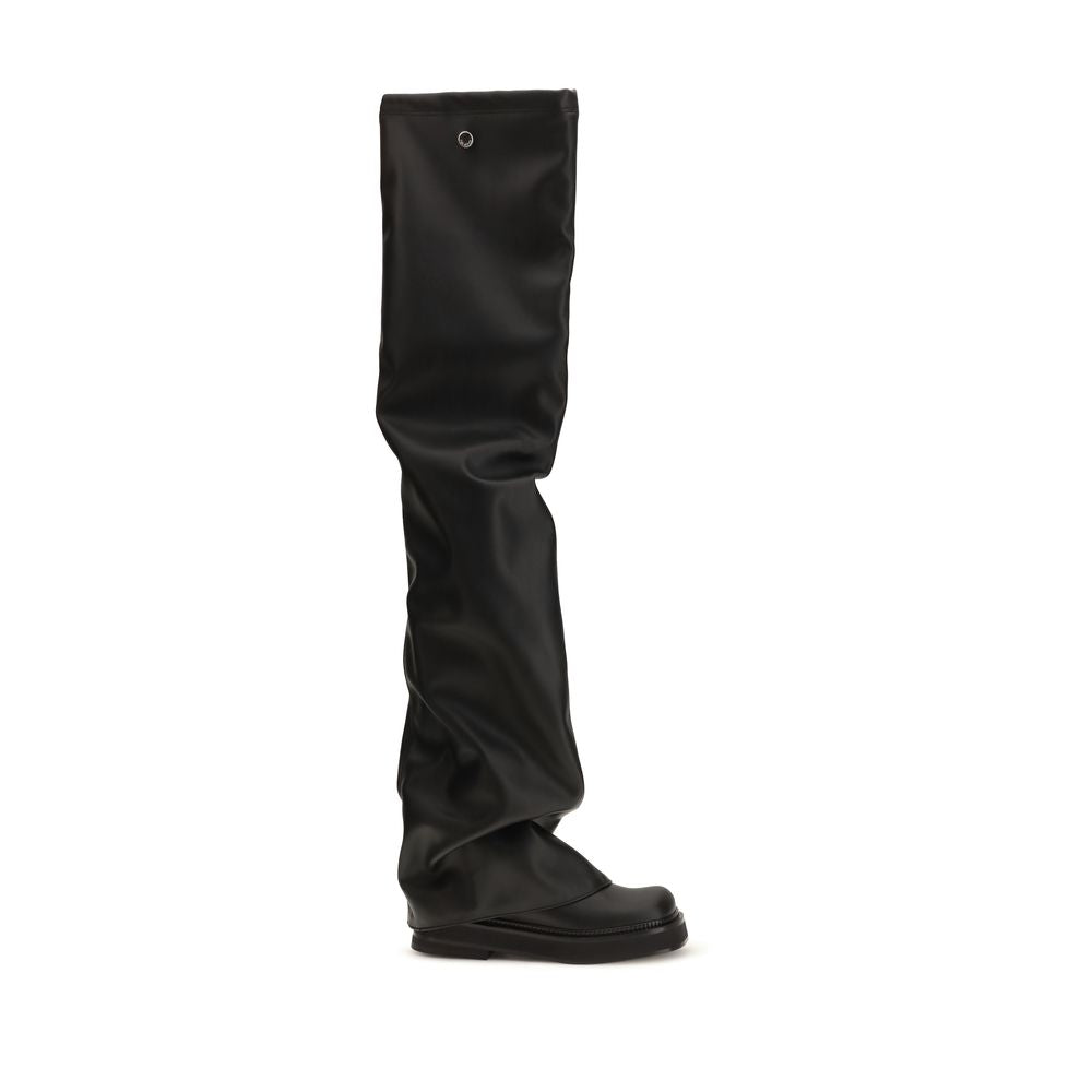 The Attico Black Eco-Leather Over The Knee Boots
