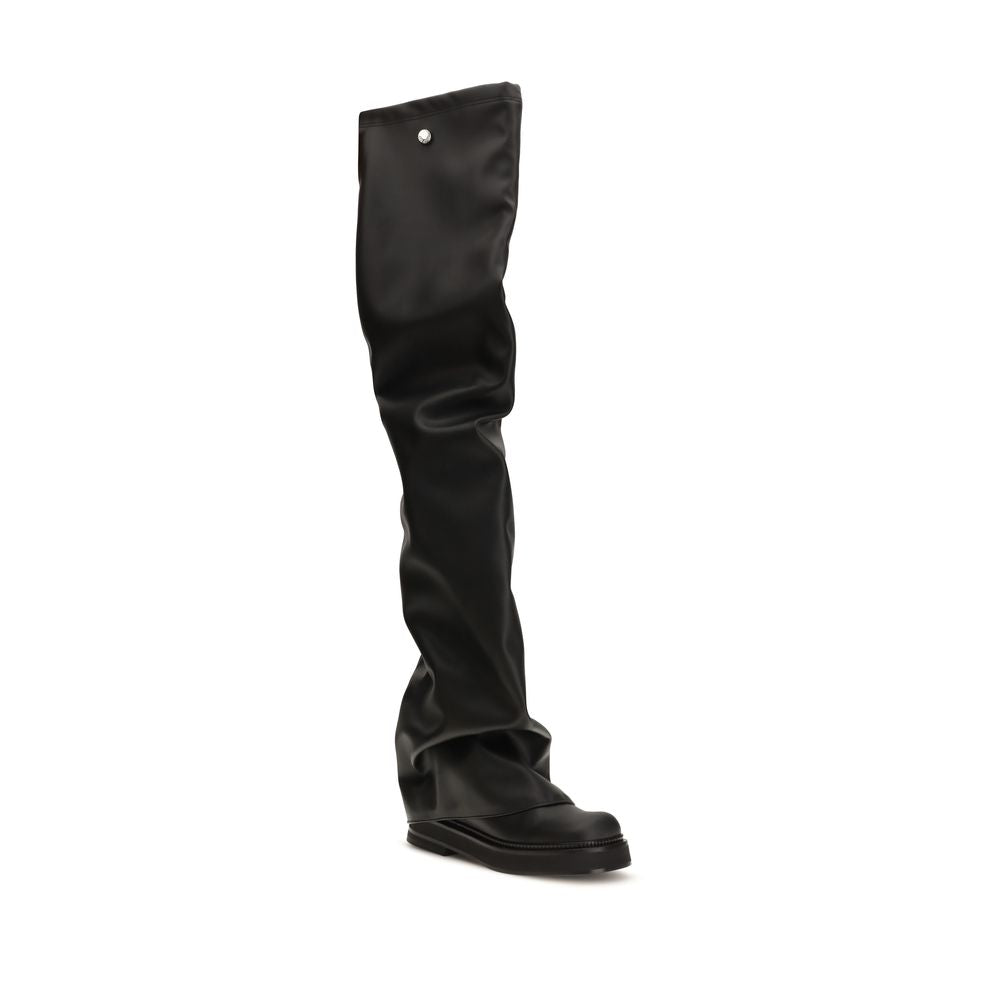 The Attico Black Eco-Leather Over The Knee Boots
