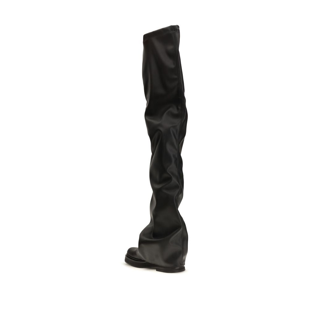 The Attico Black Eco-Leather Over The Knee Boots