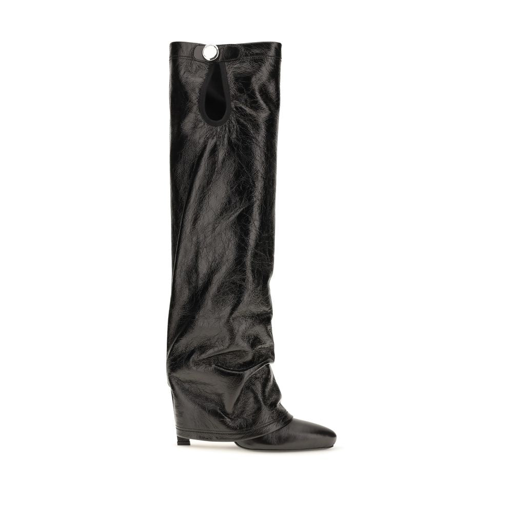 The Attico Black Calf Leather Knee-High Boots