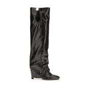 The Attico Black Calf Leather Knee-High Boots
