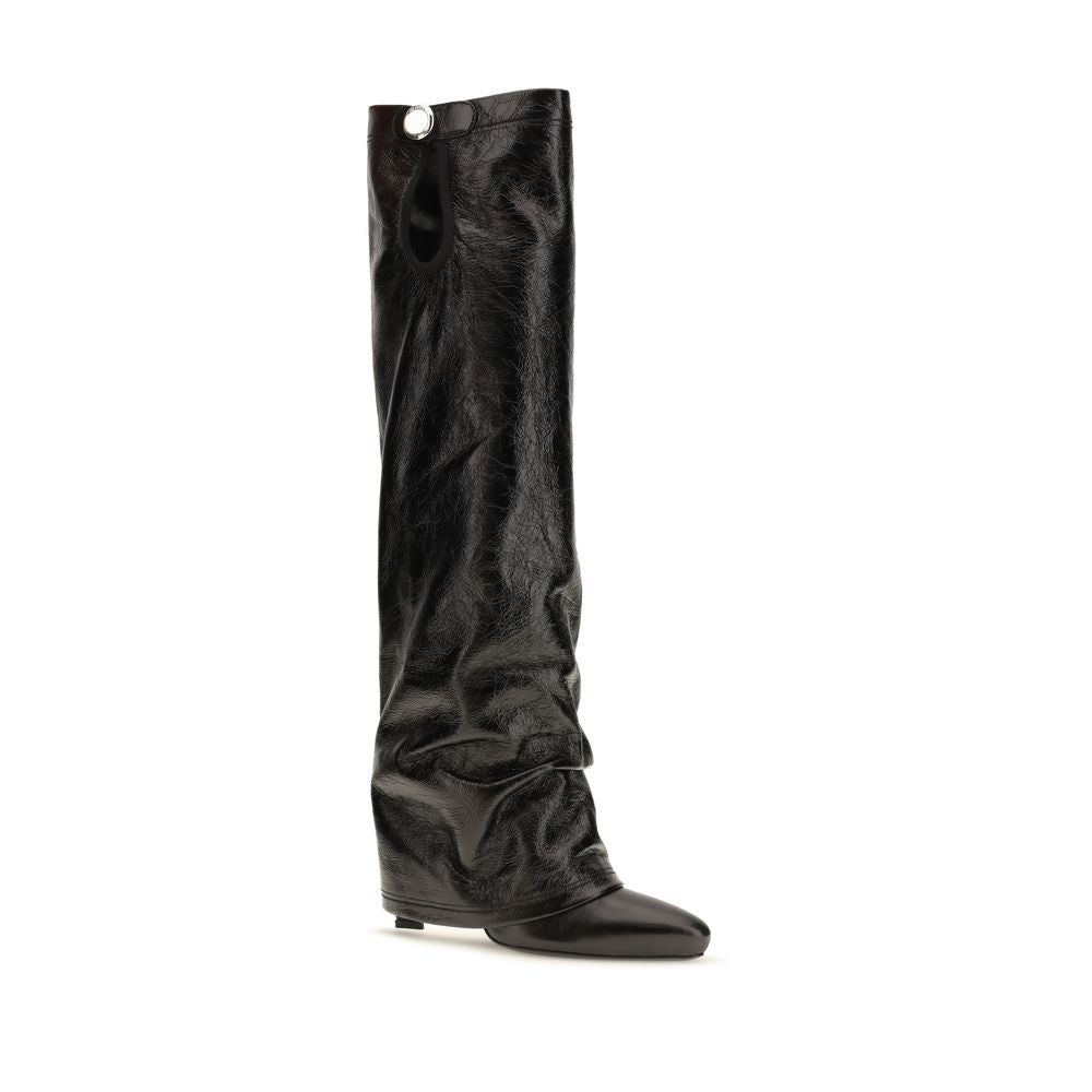 The Attico Black Calf Leather Knee-High Boots