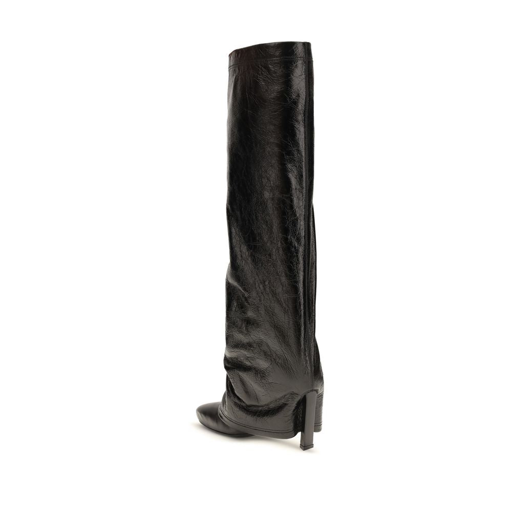 The Attico Black Calf Leather Knee-High Boots