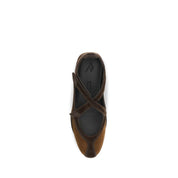 The Attico Brown Calf Leather Ballet Flats