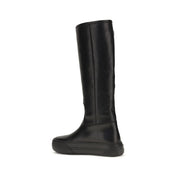 Chloé Black Calf Leather Flat Boots