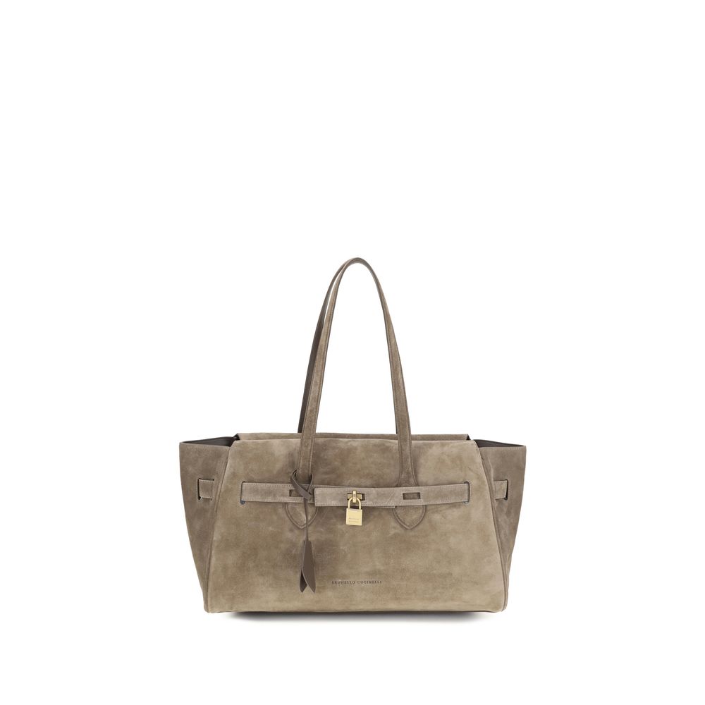 Brunello Cucinelli Brown Calf Leather Shoulder Bag