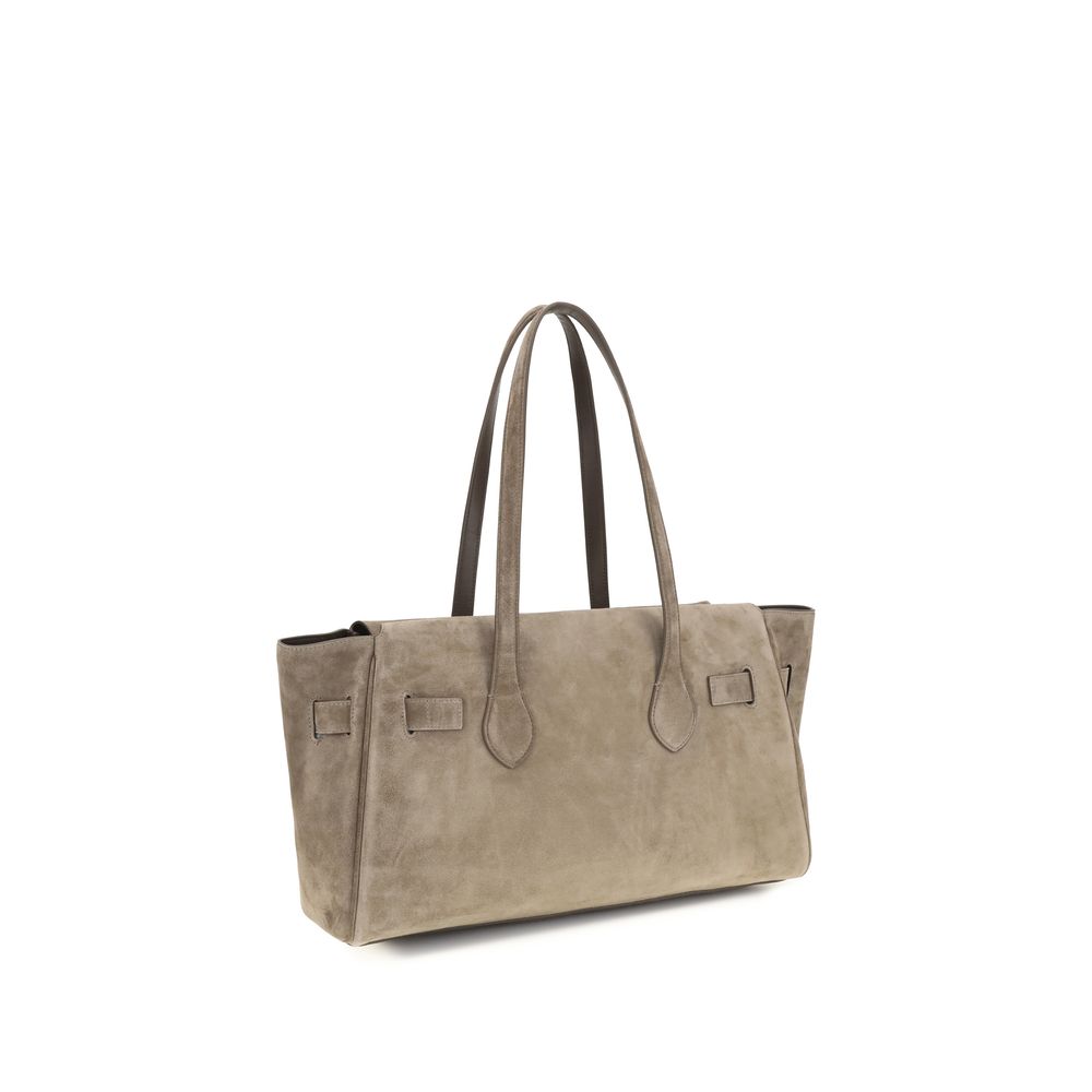 Brunello Cucinelli Brown Calf Leather Shoulder Bag