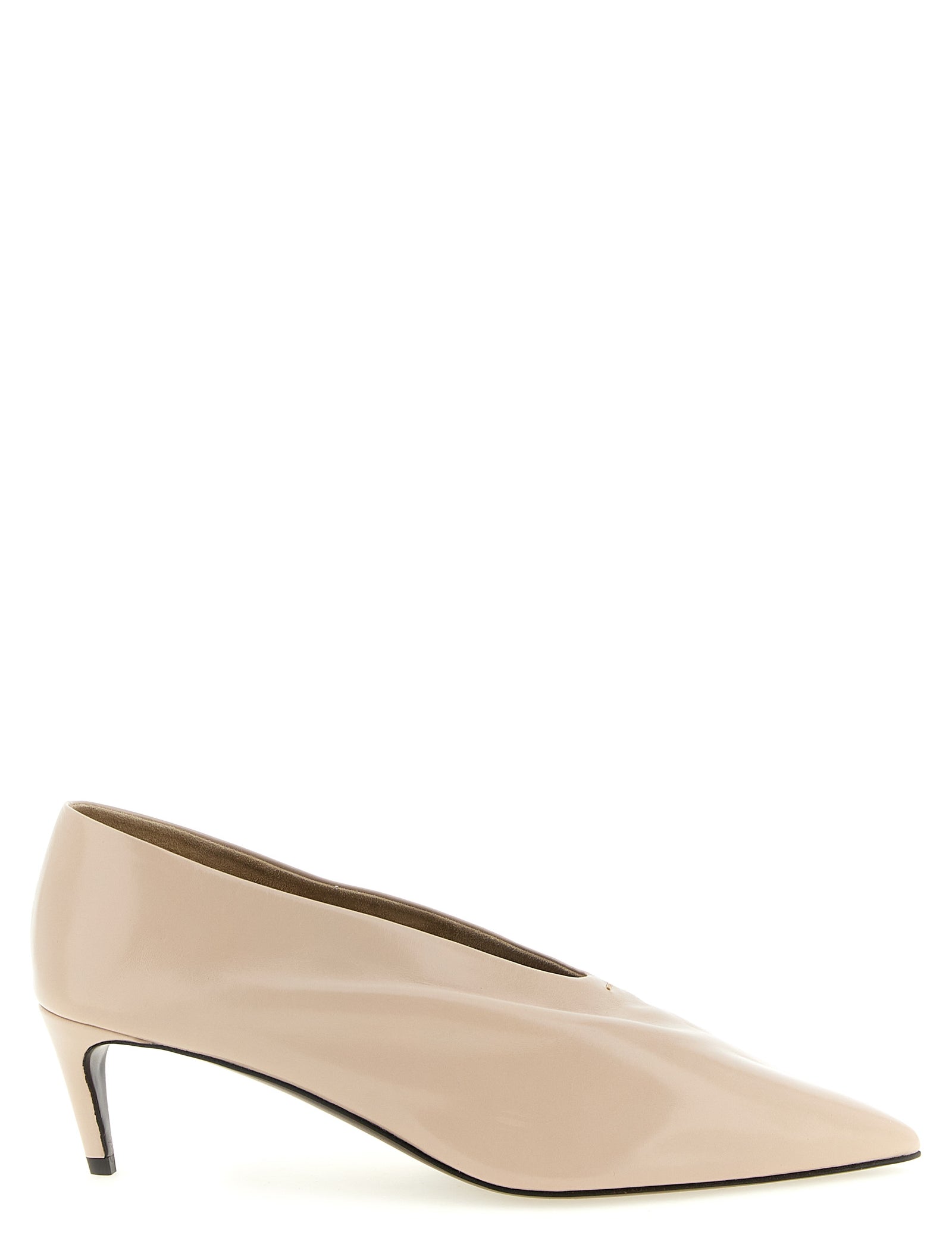 Khaite Beige Calfskin Mid Heel Pumps
