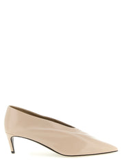 Khaite Beige Calfskin Mid Heel Pumps