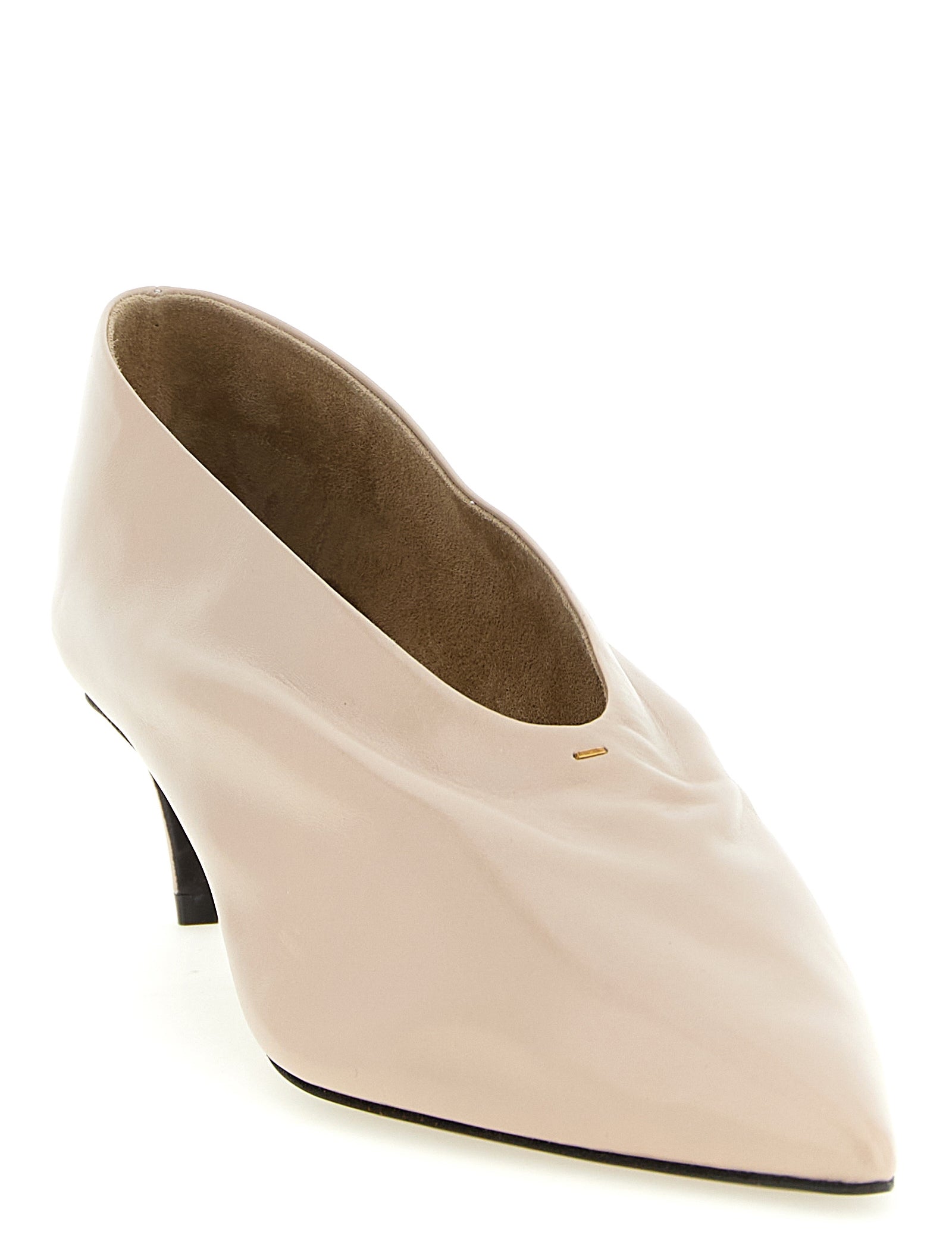 Khaite Beige Calfskin Mid Heel Pumps