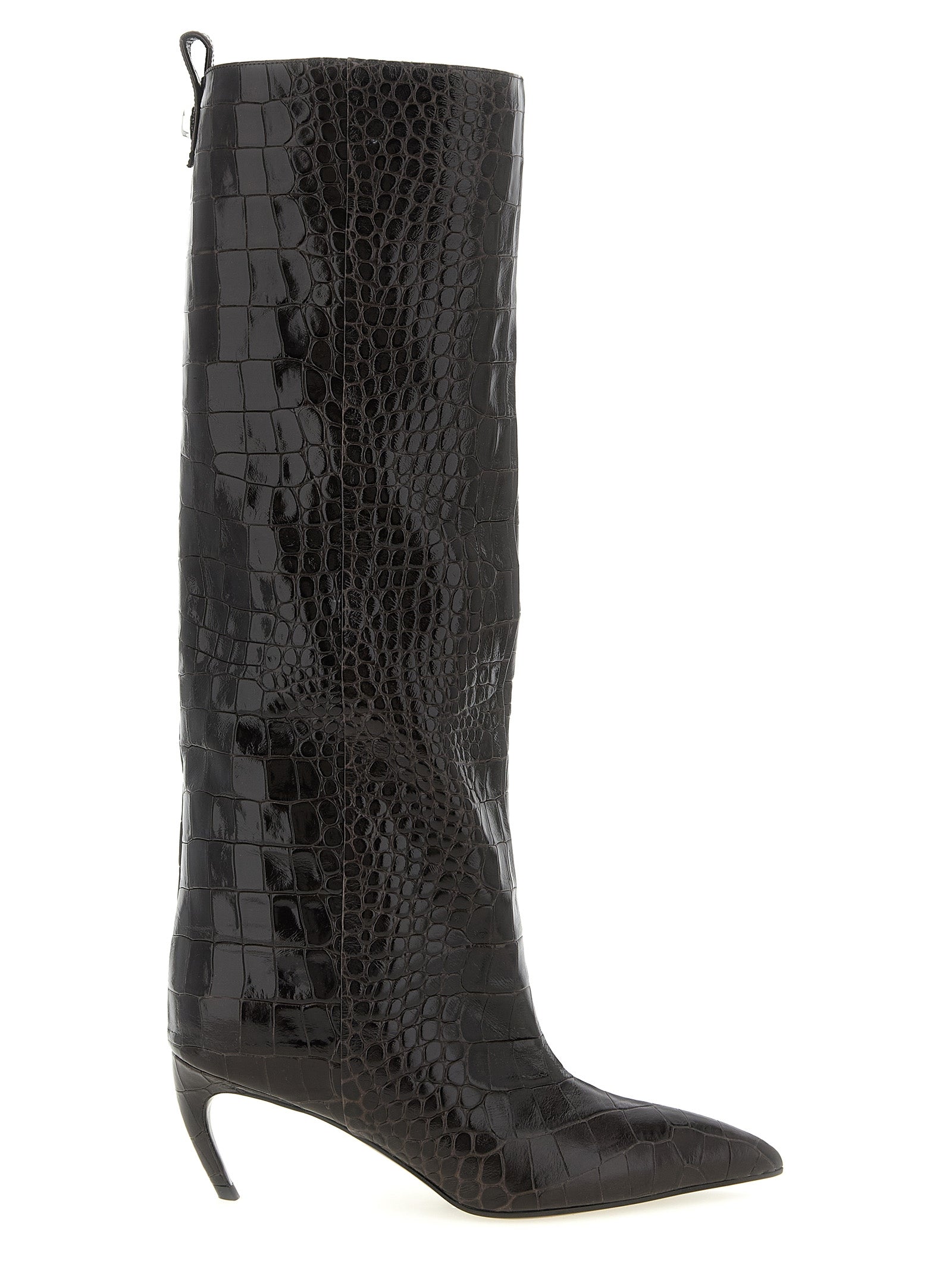 The Attico Brown Leather Over The Knee Boots