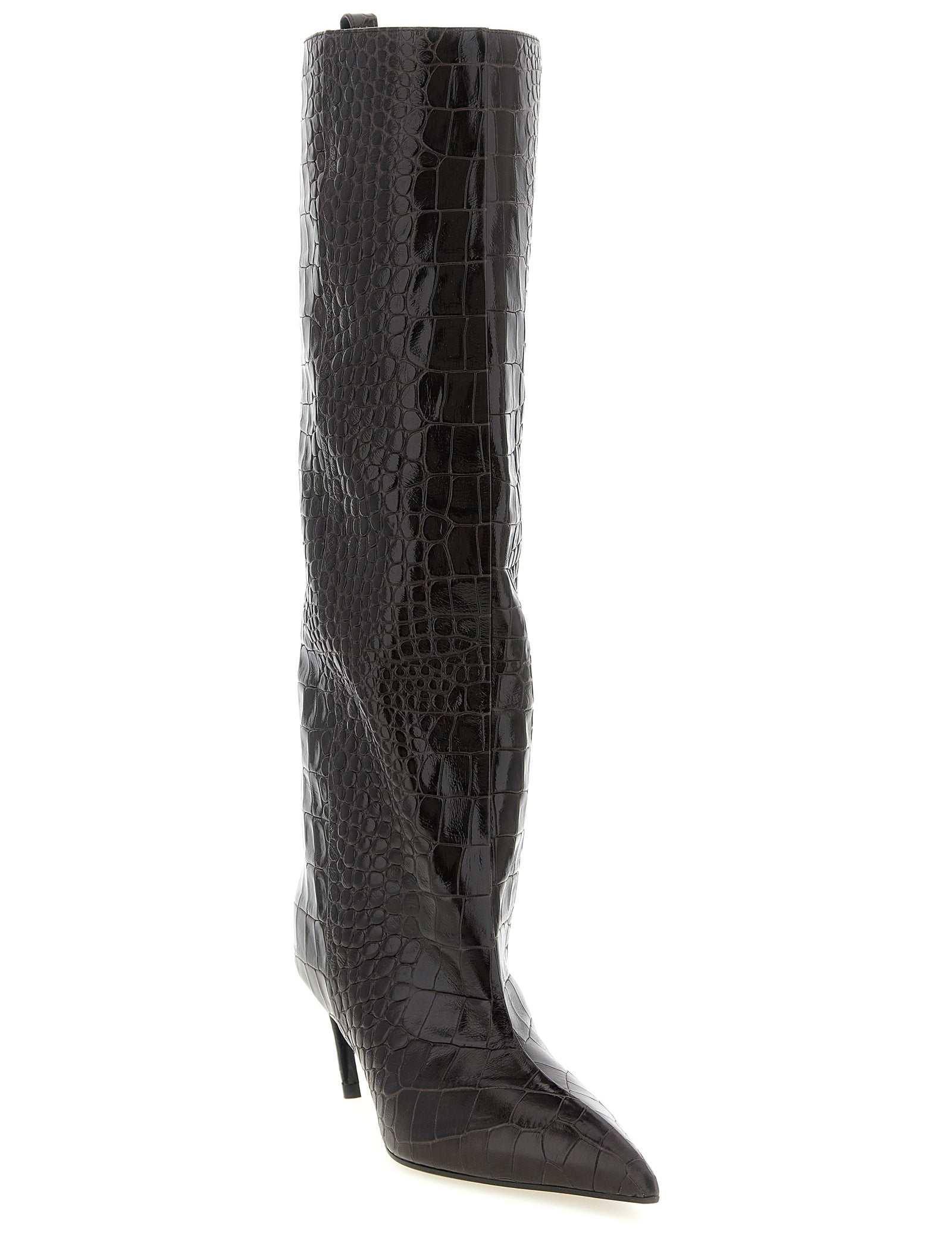 The Attico Brown Leather Over The Knee Boots