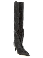 The Attico Brown Leather Over The Knee Boots
