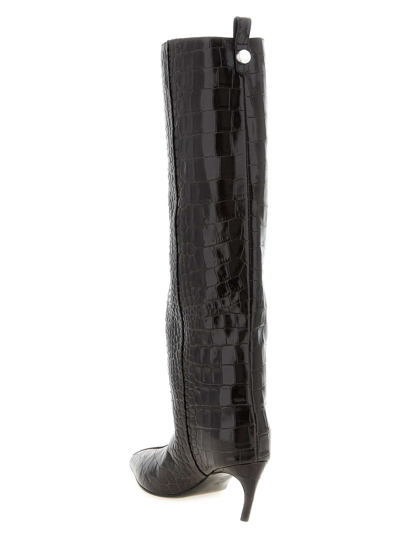 The Attico Brown Leather Over The Knee Boots
