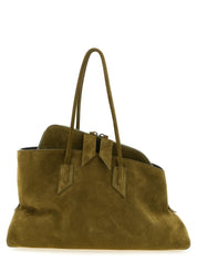 The Attico Olive Green Suede Shoulder Bag