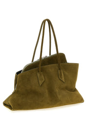 The Attico Olive Green Suede Shoulder Bag