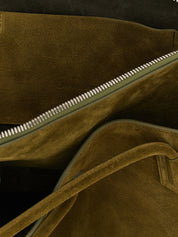 The Attico Olive Green Suede Shoulder Bag