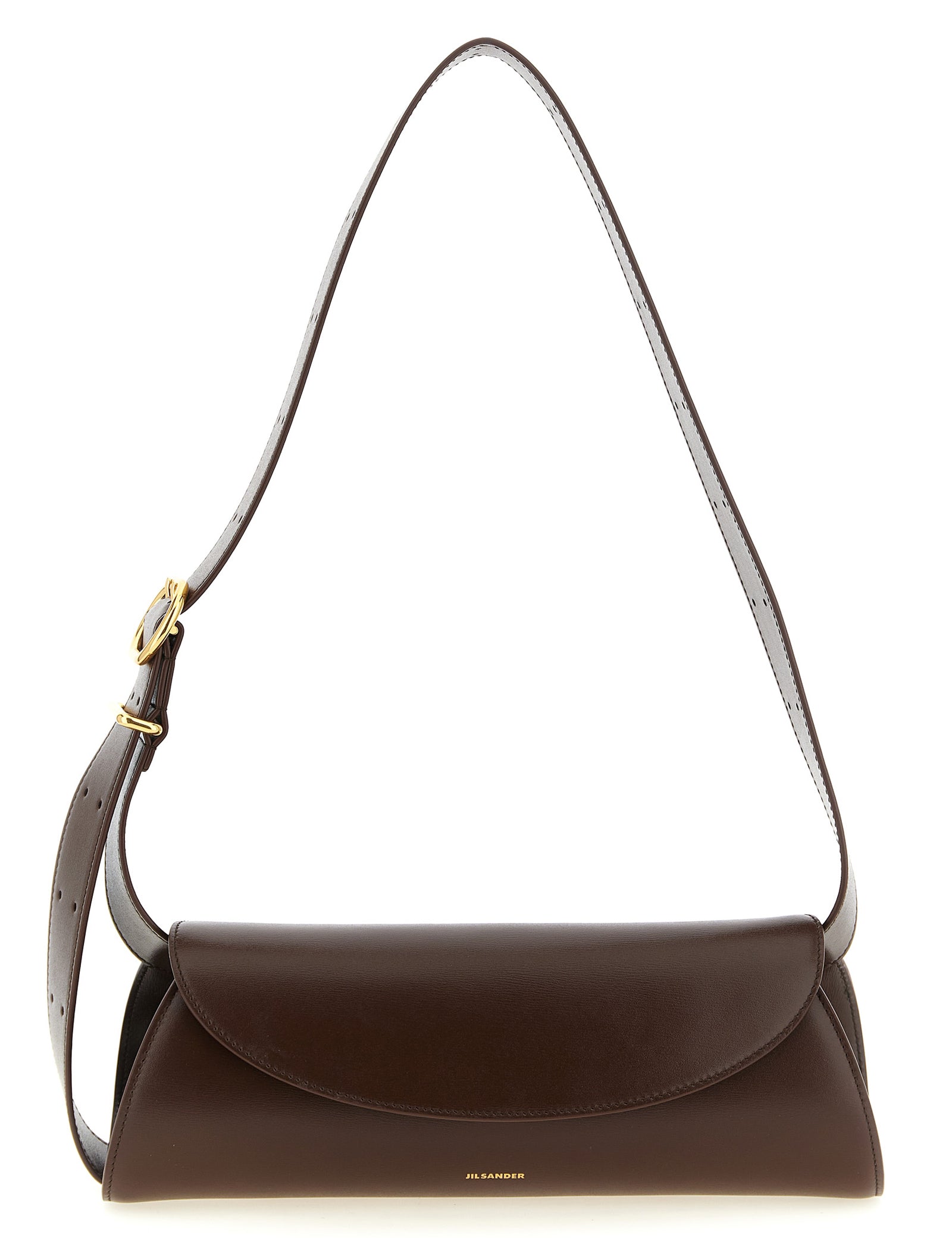Jil Sander Brown Calfskin Small Shoulder Bag