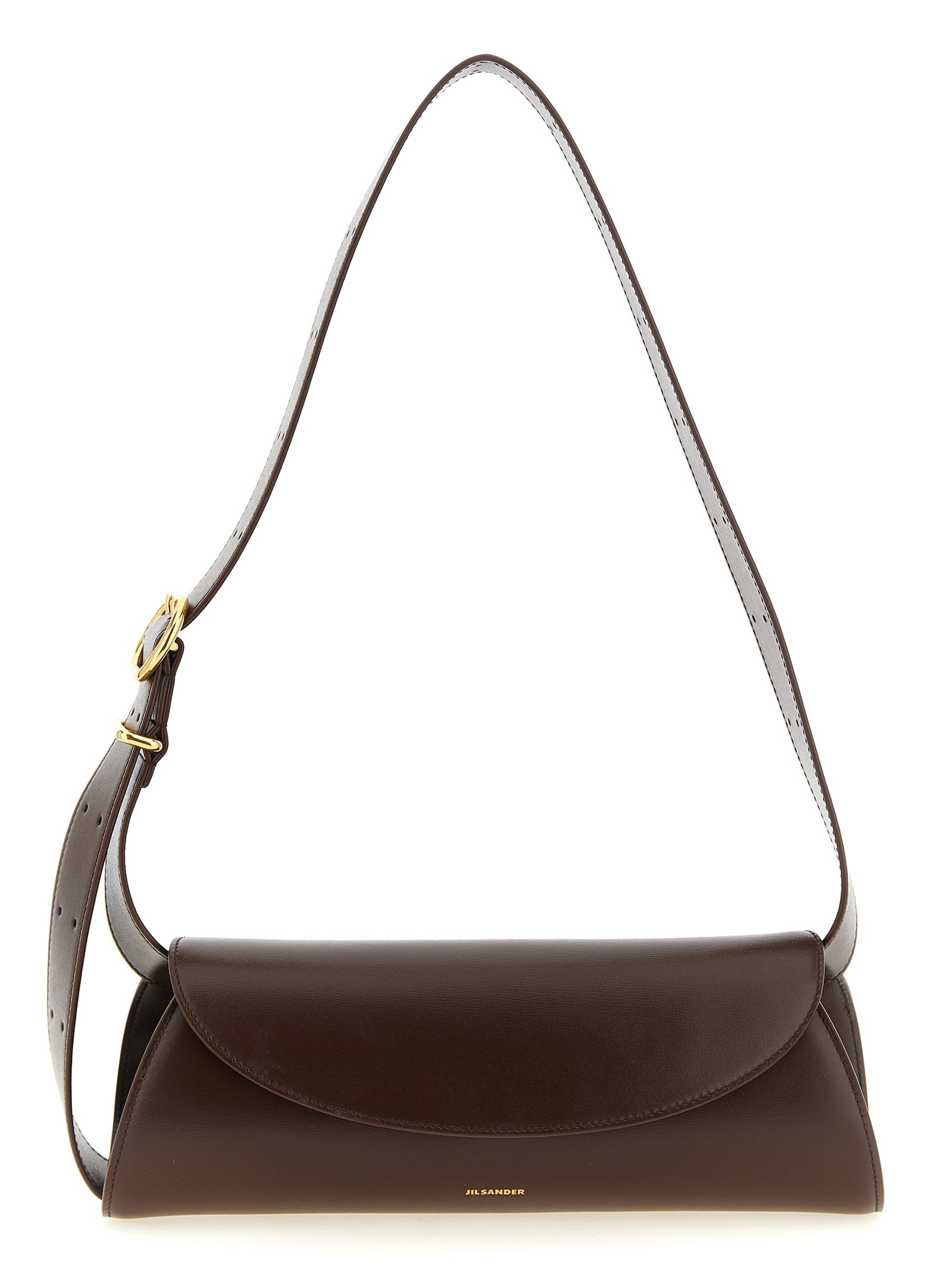 Jil Sander Brown Calfskin Small Shoulder Bag