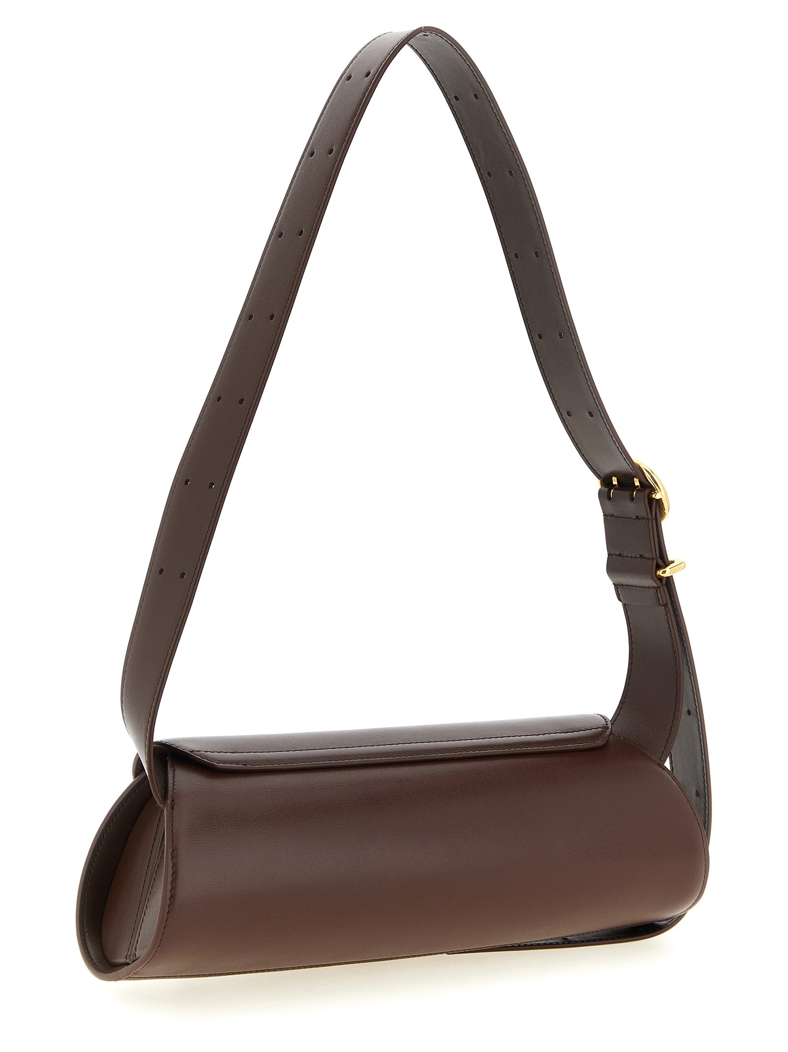 Jil Sander Brown Calfskin Small Shoulder Bag