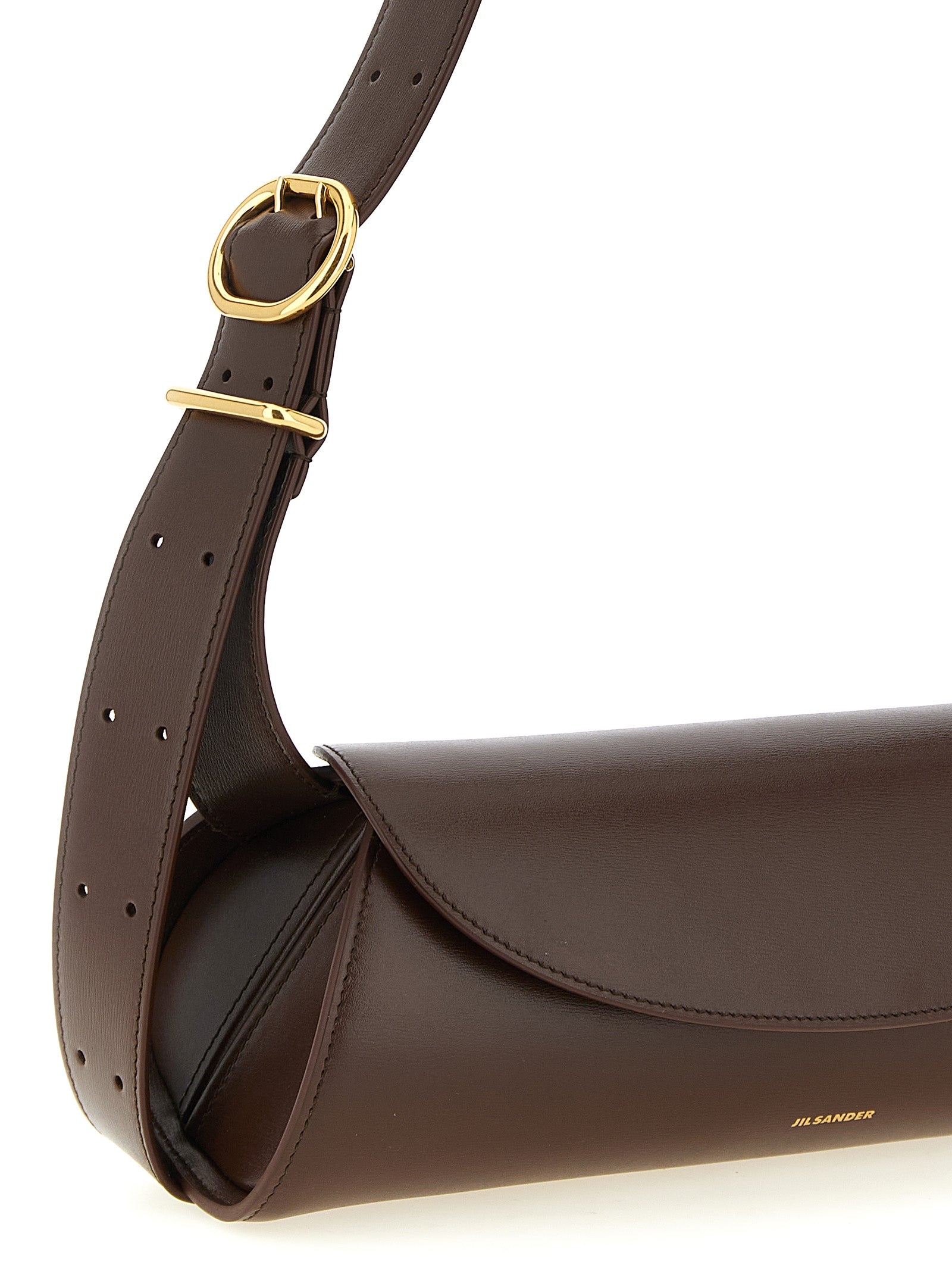 Jil Sander Brown Calfskin Small Shoulder Bag