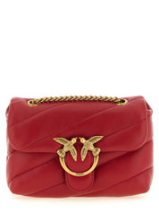 PINKO Red Lamb Leather Crossbody Bag