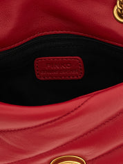 PINKO Red Lamb Leather Crossbody Bag
