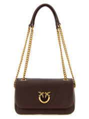 PINKO Dark Brown Lamb Leather Shoulder Bag