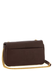 PINKO Dark Brown Lamb Leather Shoulder Bag