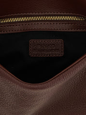 PINKO Dark Brown Lamb Leather Shoulder Bag