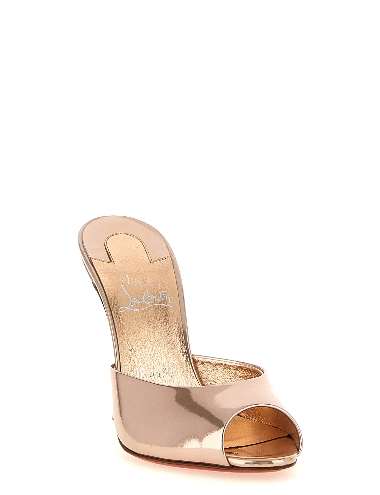 Christian Louboutin Gold Calfskin Stiletto Heel Sandals