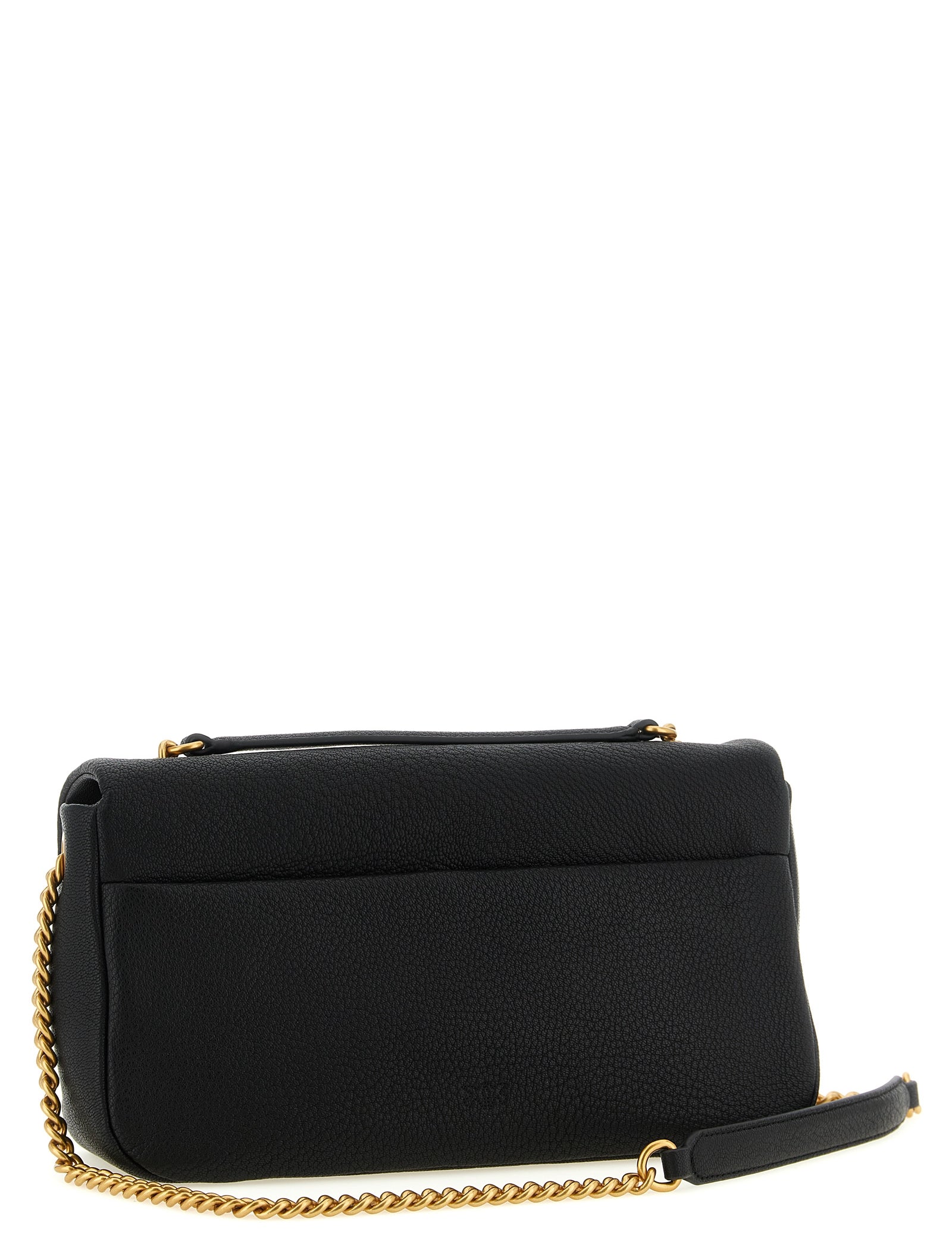 PINKO Black Lamb Leather Shoulder Bag
