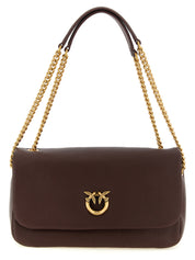 PINKO Dark Brown Lamb Leather Shoulder Bag
