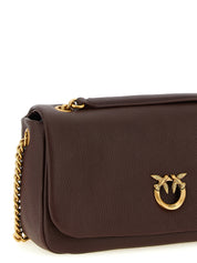 PINKO Dark Brown Lamb Leather Shoulder Bag